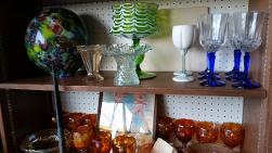 Millefiori Globe, Carnival Glass Goblets
